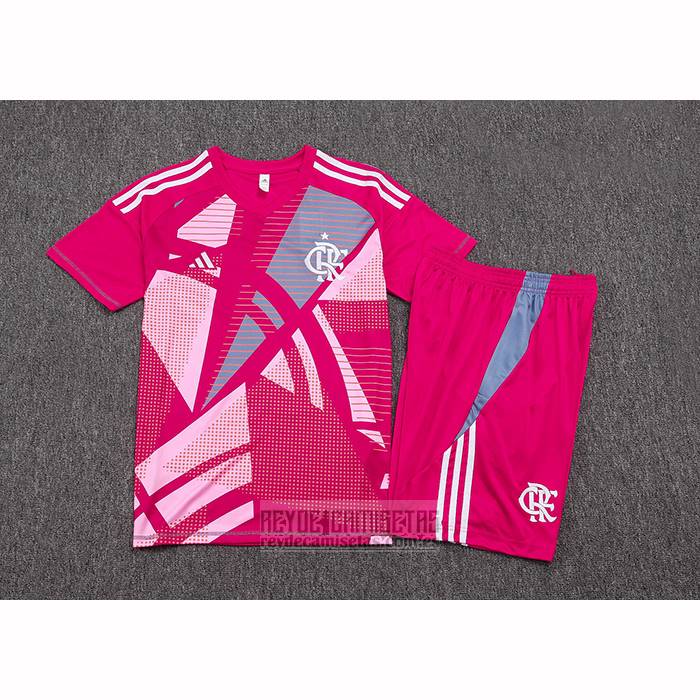 Chandal del Flamengo Manga Corta 2025-2026 Rosa - Pantalon Corto